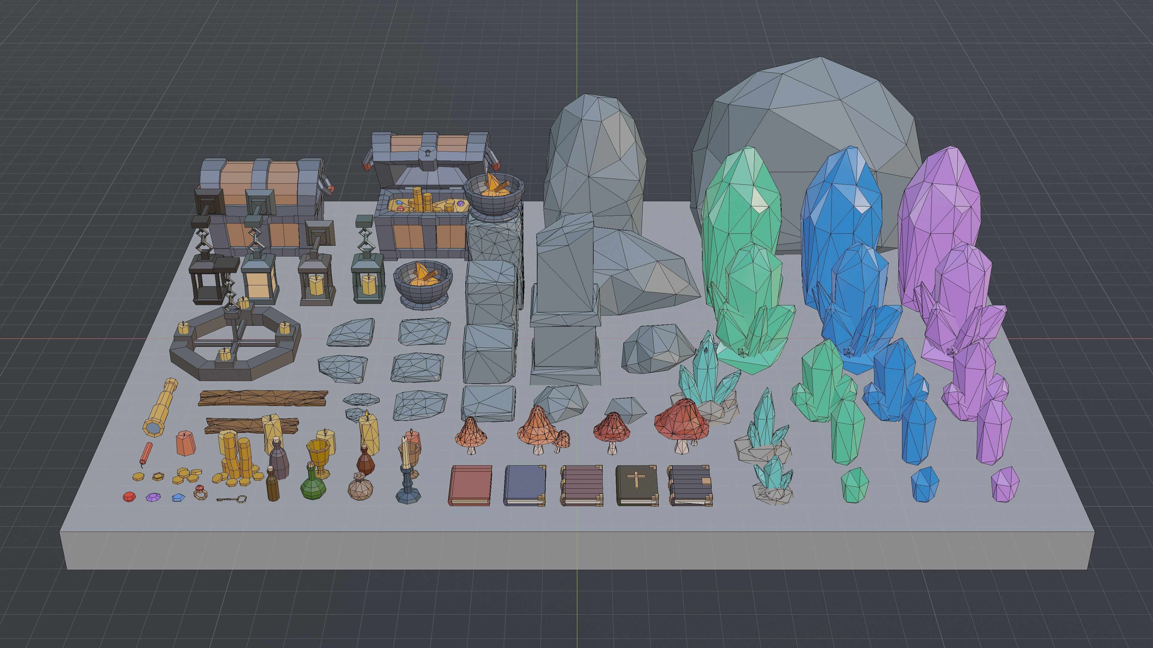 Low Poly Fantasy Items Pack Low-poly 3D model_16