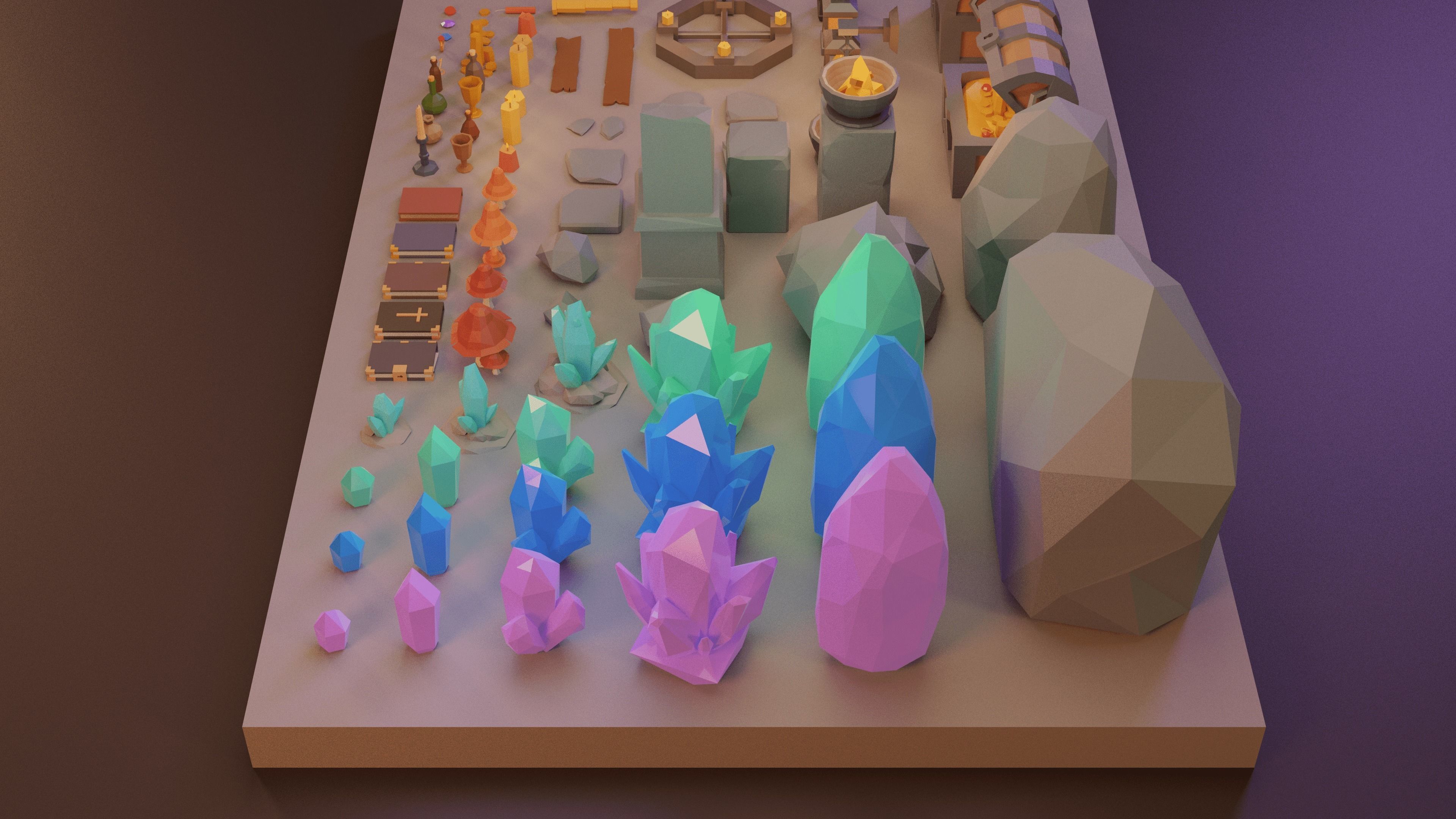 Low Poly Fantasy Items Pack Low-poly 3D model_12