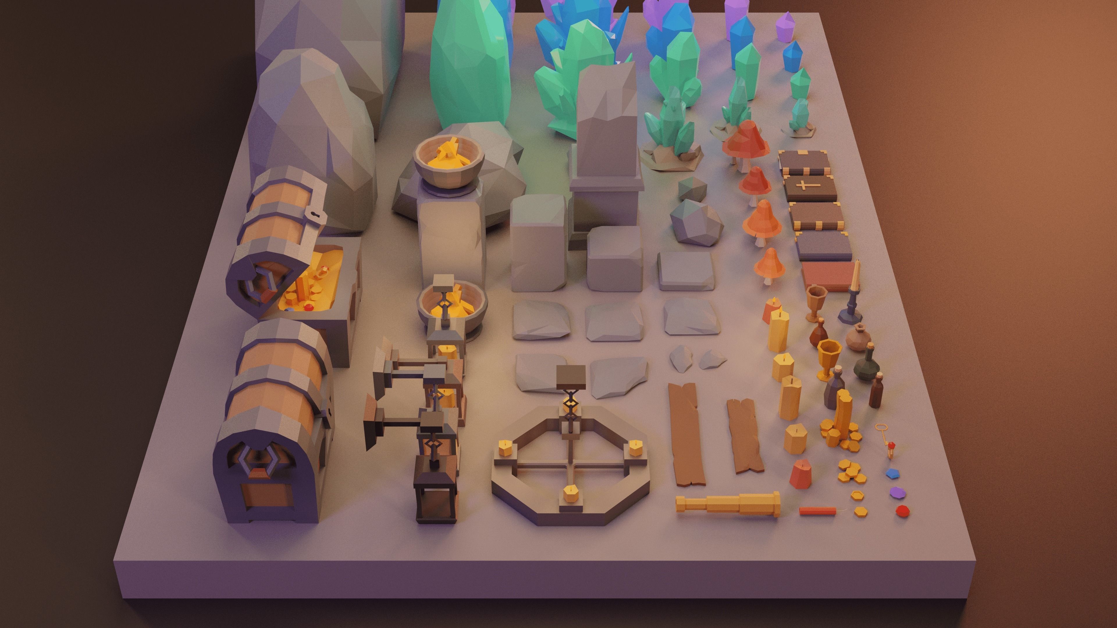 Low Poly Fantasy Items Pack Low-poly 3D model_10