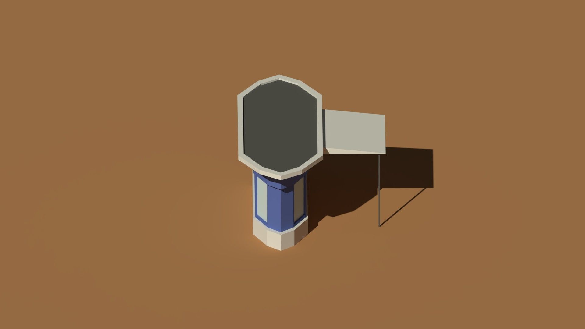 Low Poly Kiosk Stand 2 Low-poly 3D model_3