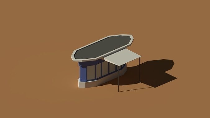 Low Poly Kiosk Stand 2 Low-poly 3D model