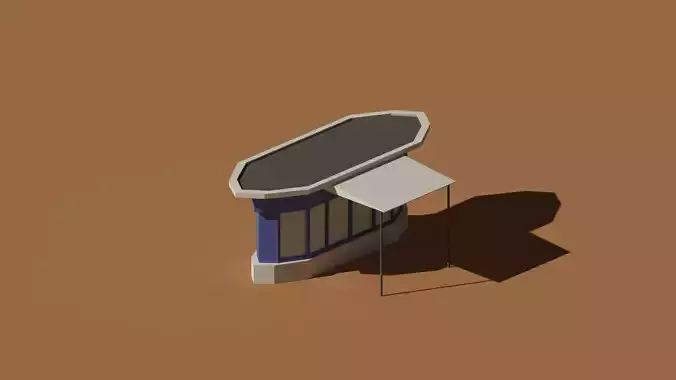 Low Poly Kiosk Stand 2