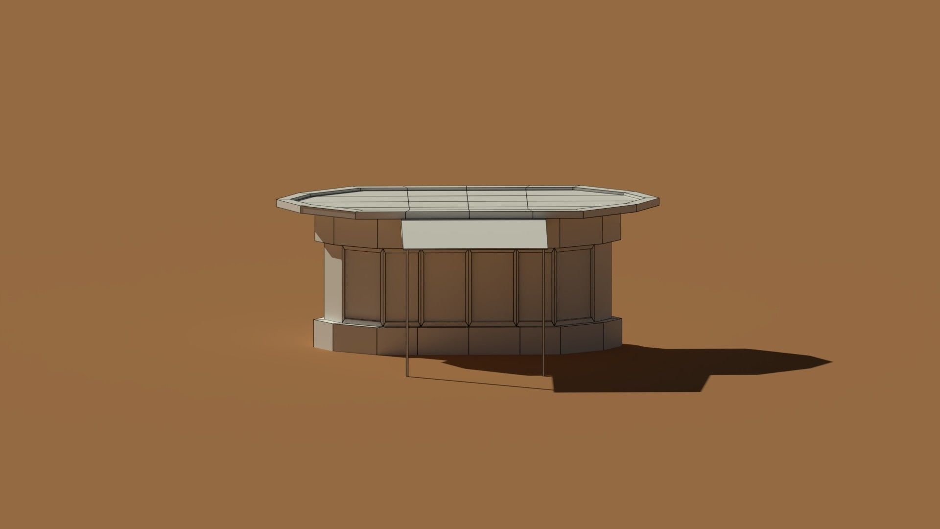 Low Poly Kiosk Stand 2 Low-poly 3D model_5
