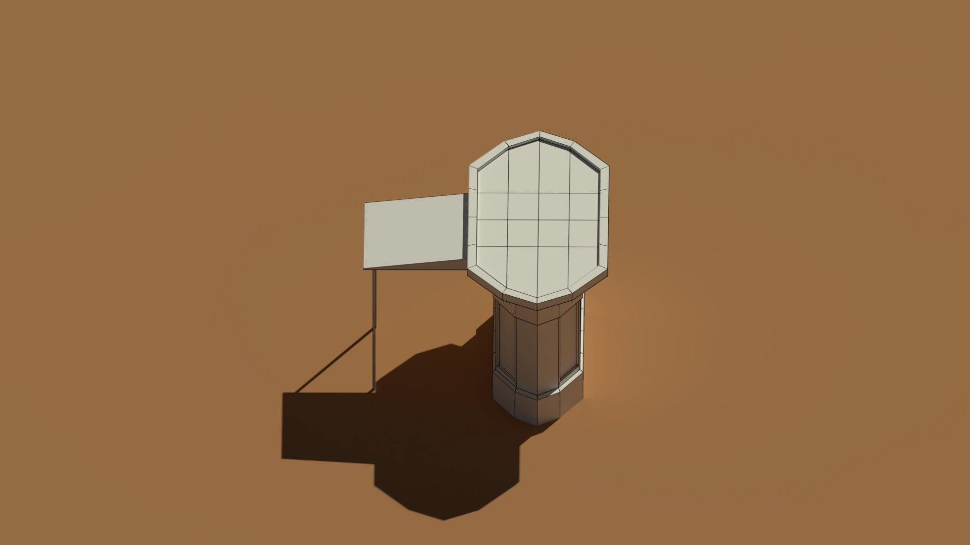 Low Poly Kiosk Stand 2 Low-poly 3D model_4