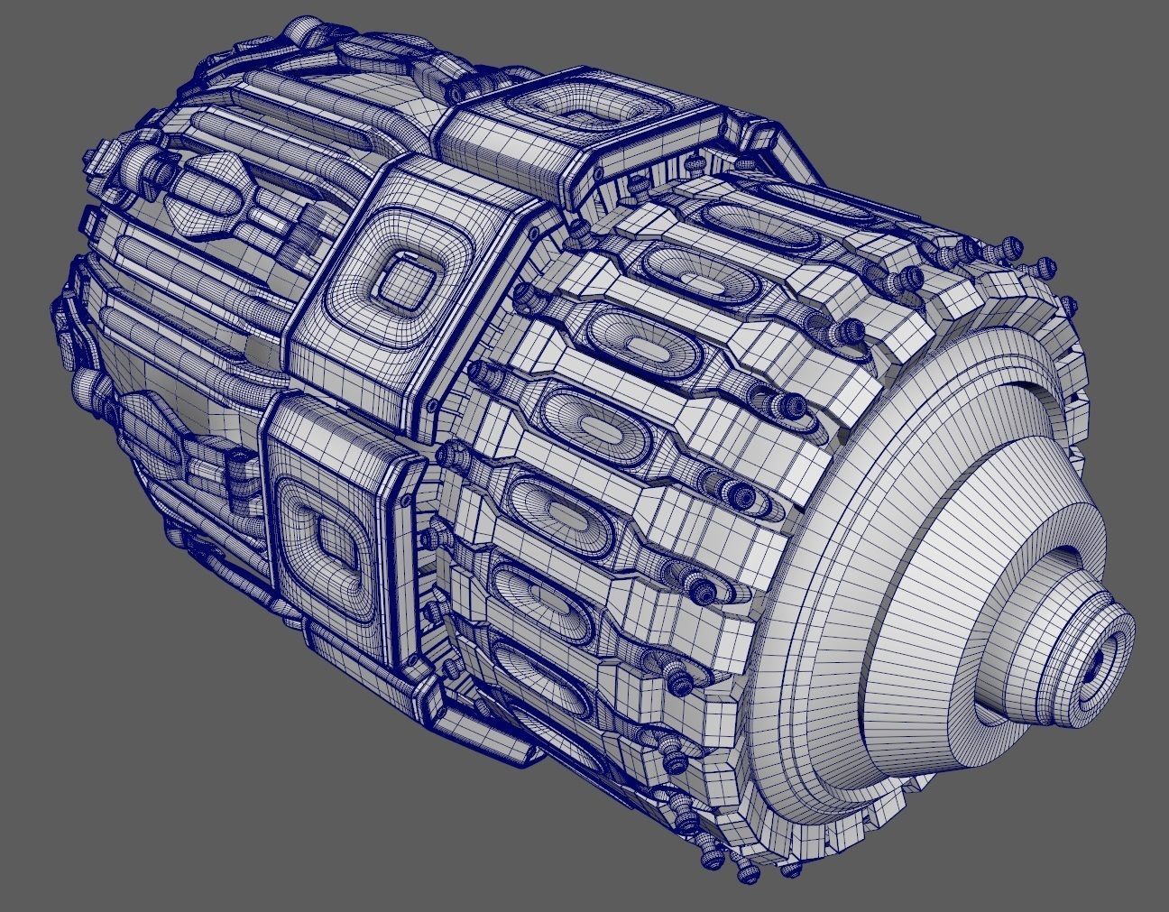 sci fi Machine Part - Cyberpunk design 3D model_15