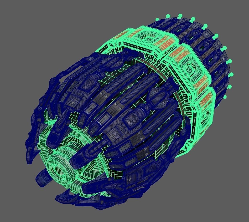 sci fi Machine Part - Cyberpunk design 3D model_3