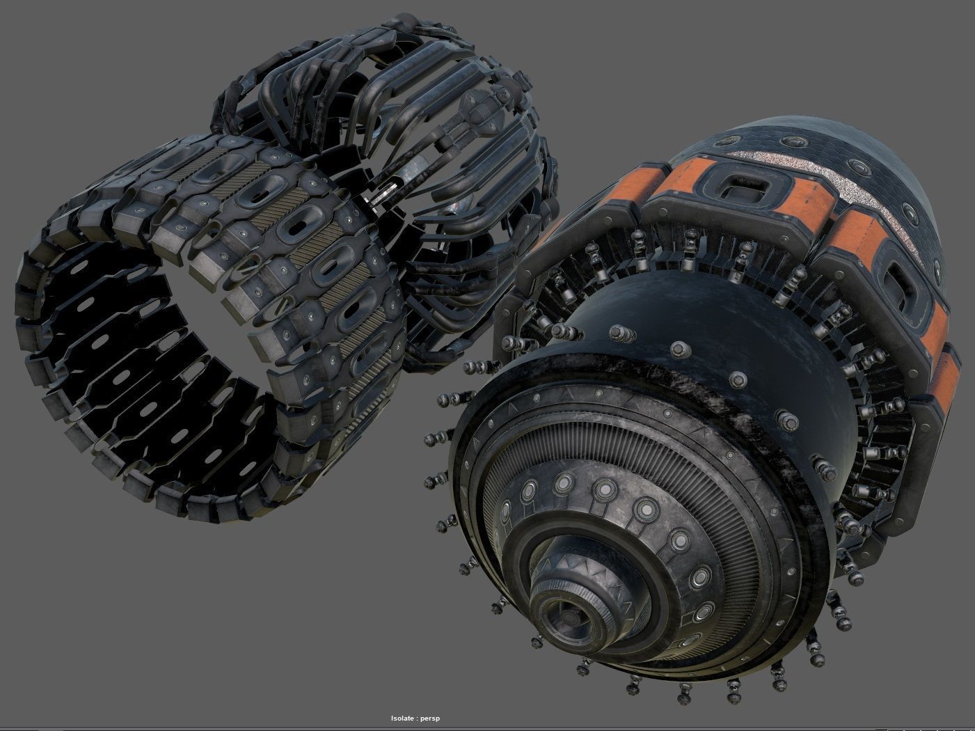 sci fi Machine Part - Cyberpunk design 3D model_13