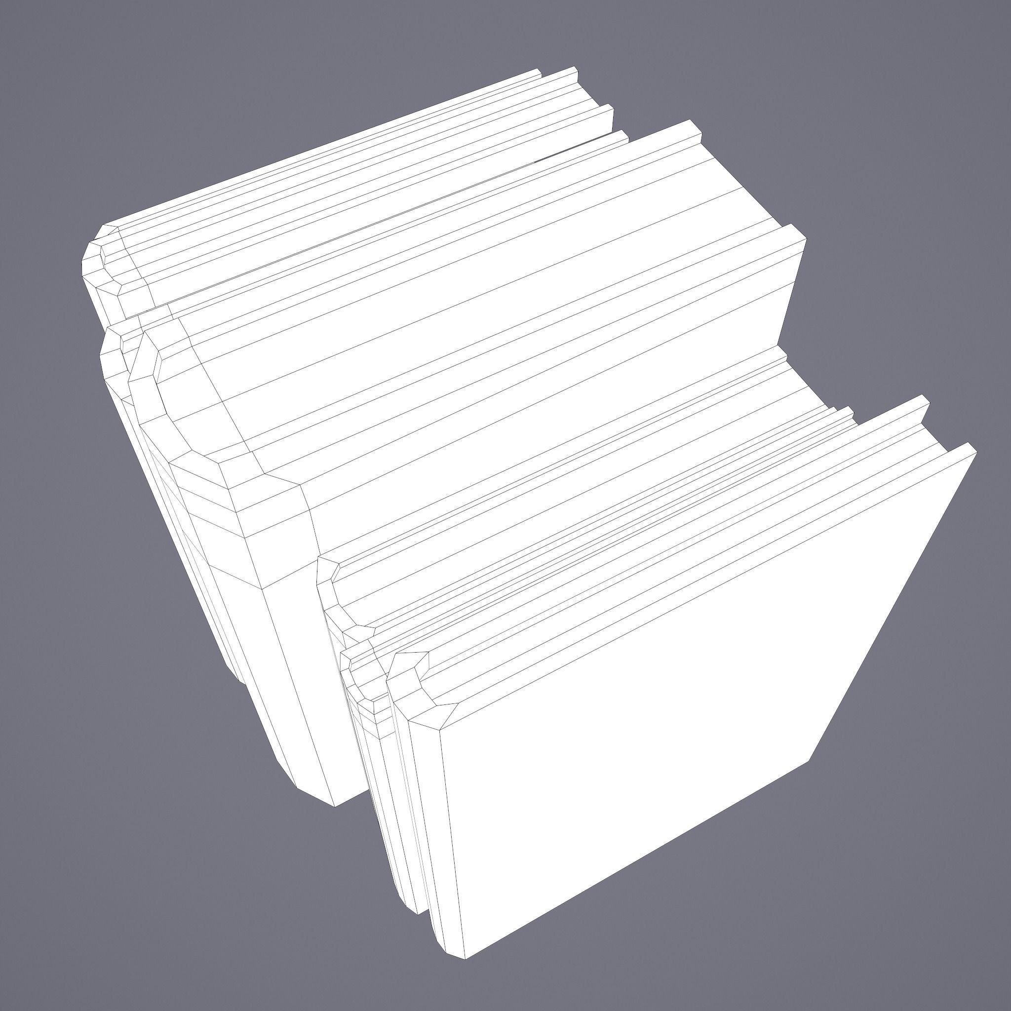 Medieval Books Row 3 Design 1  Low-poly 3D model_30
