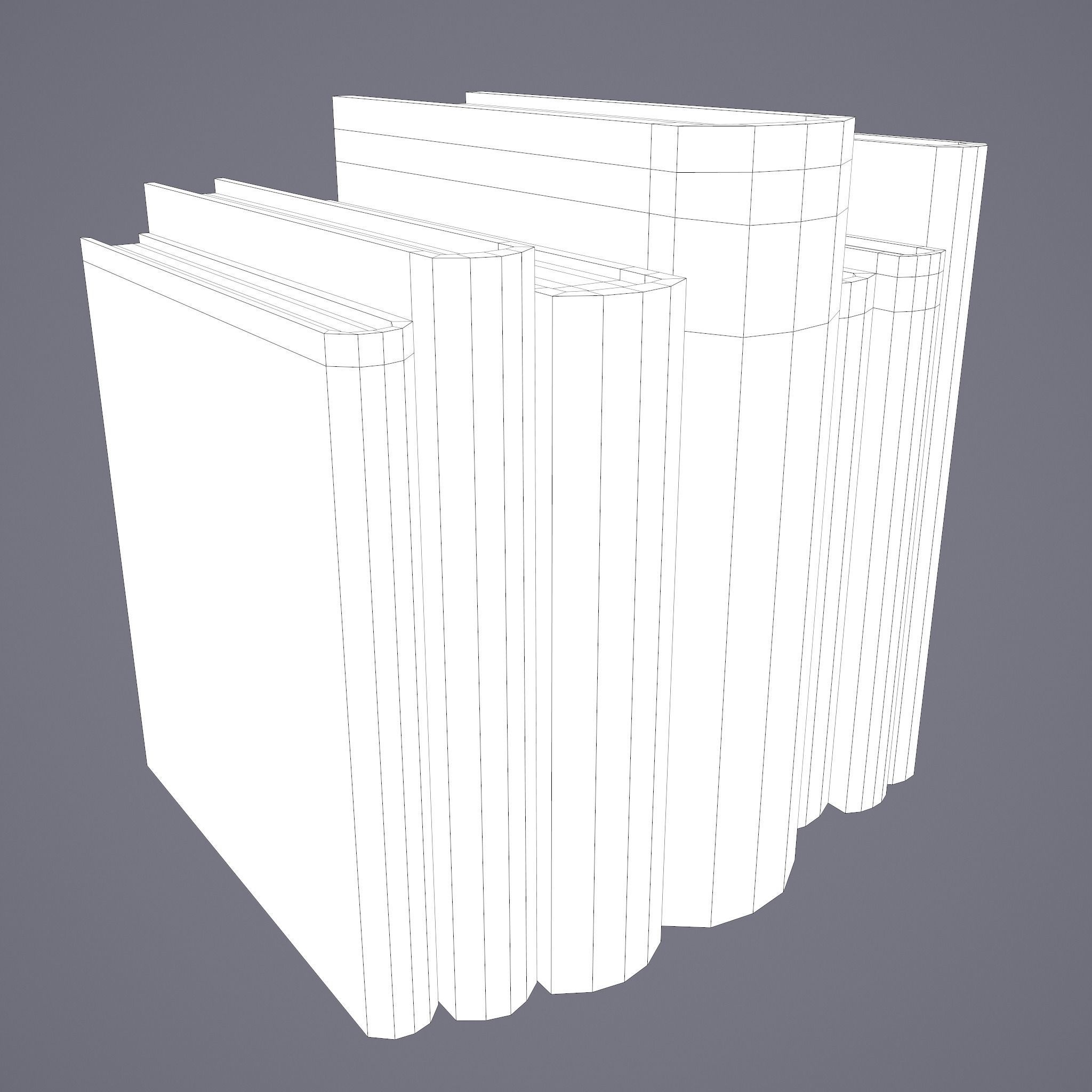 Medieval Books Row 3 Design 1  Low-poly 3D model_34