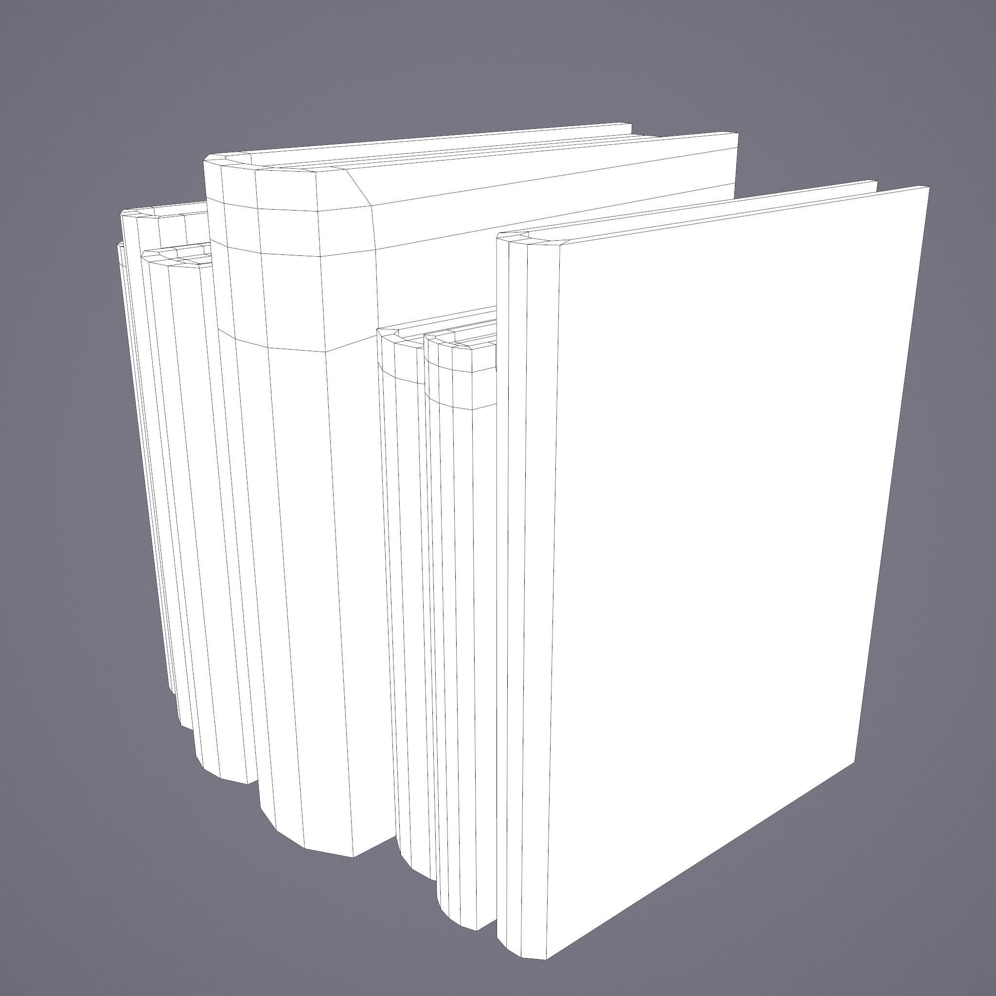 Medieval Books Row 3 Design 1  Low-poly 3D model_29