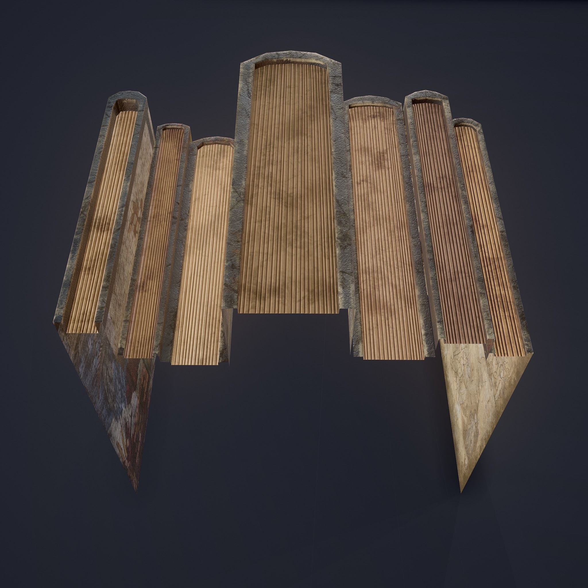 Medieval Books Row 3 Design 1  Low-poly 3D model_24