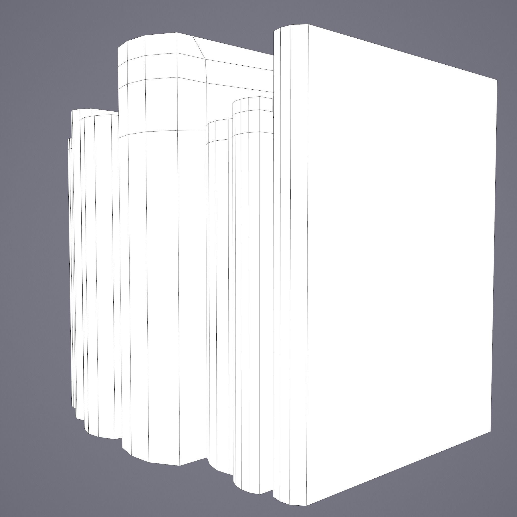 Medieval Books Row 3 Design 1  Low-poly 3D model_40