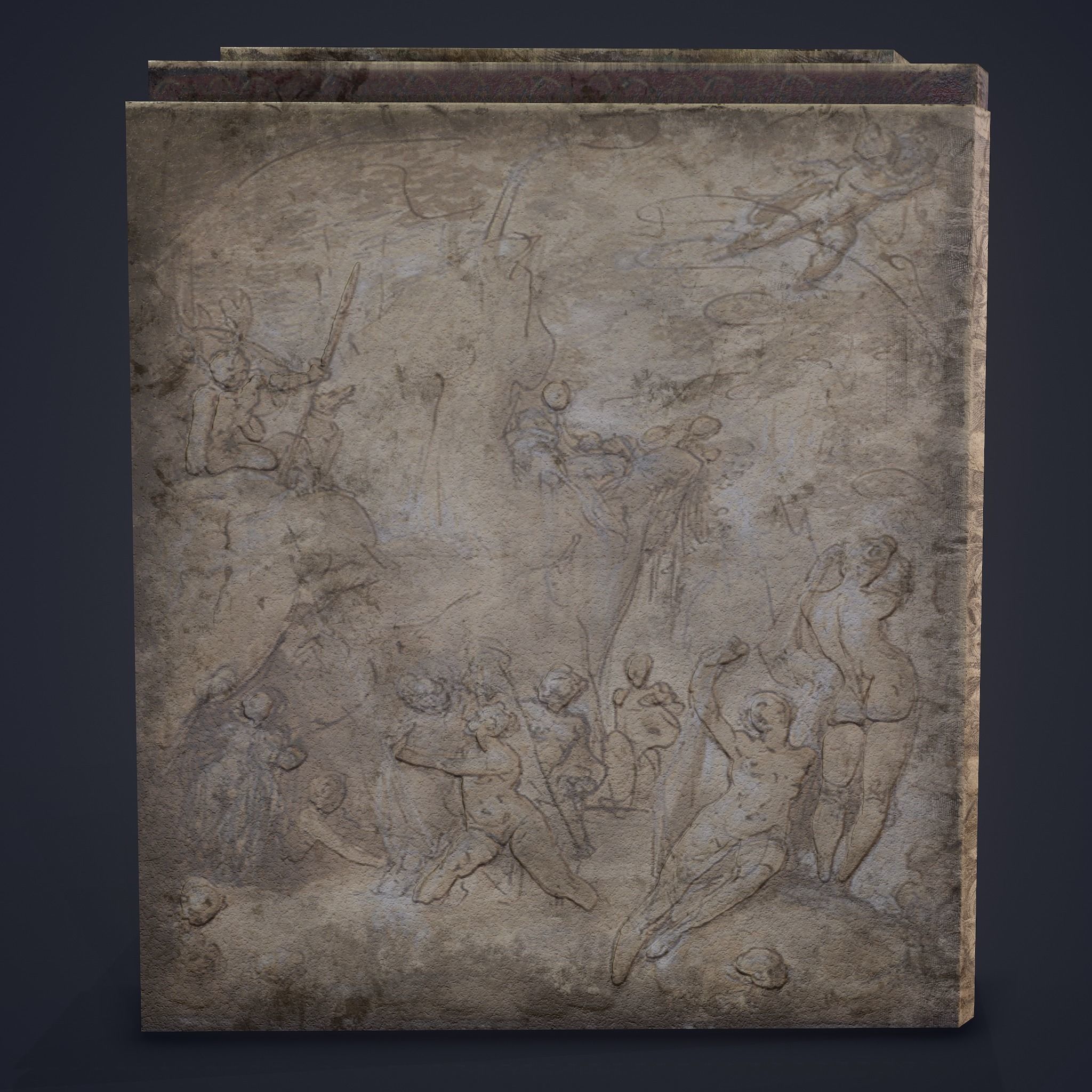 Medieval Books Row 3 Design 1  Low-poly 3D model_16