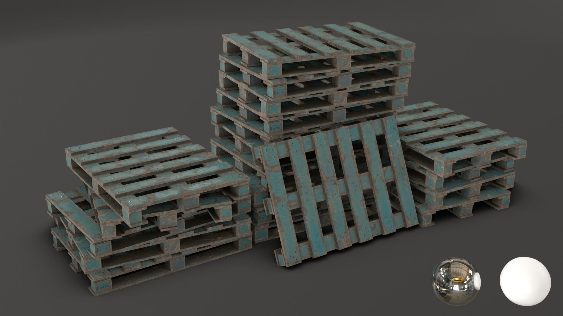 Wooden Pallet and Metallic Barrels Collection _24