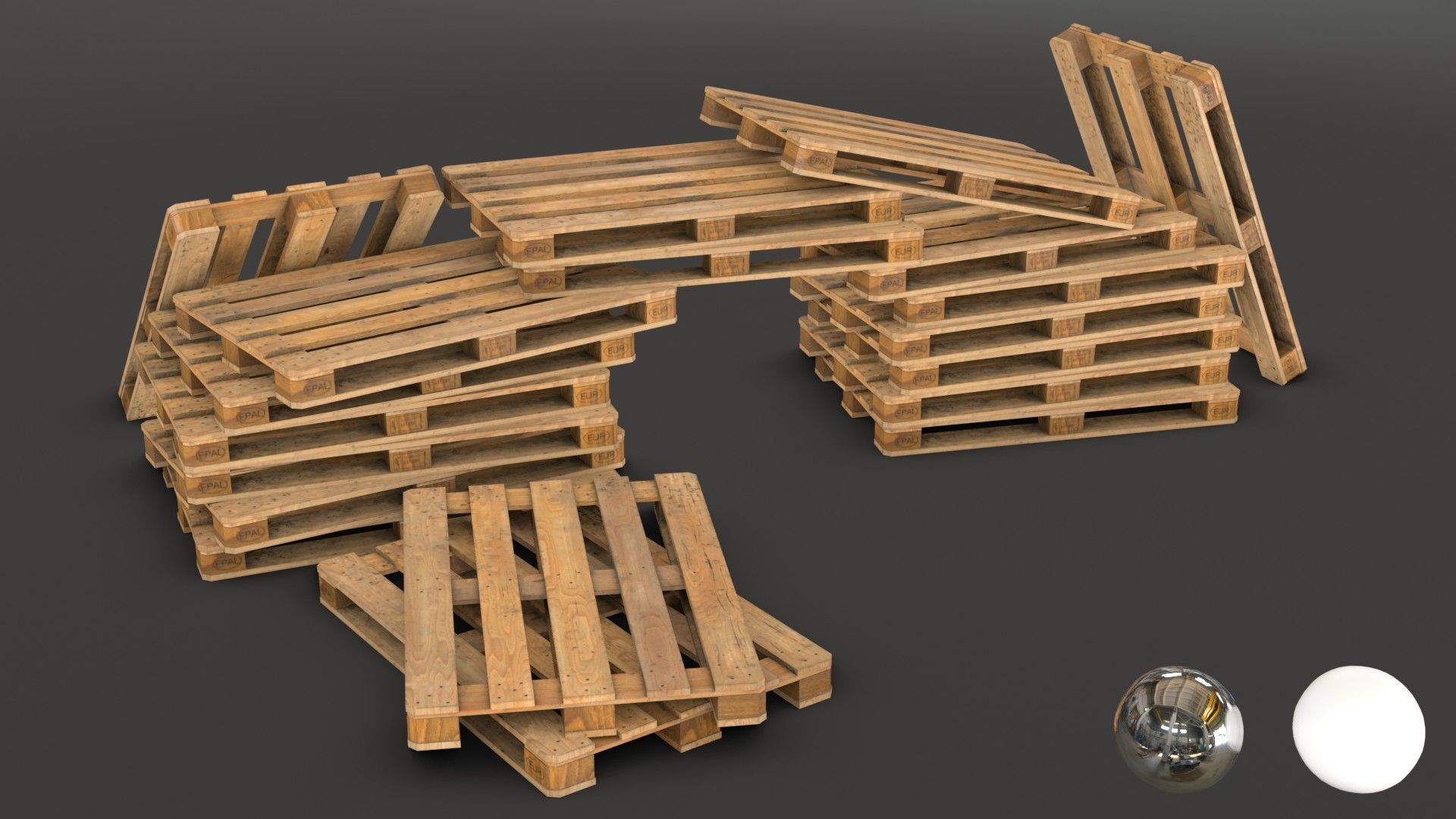 Wooden Pallet and Metallic Barrels Collection _22