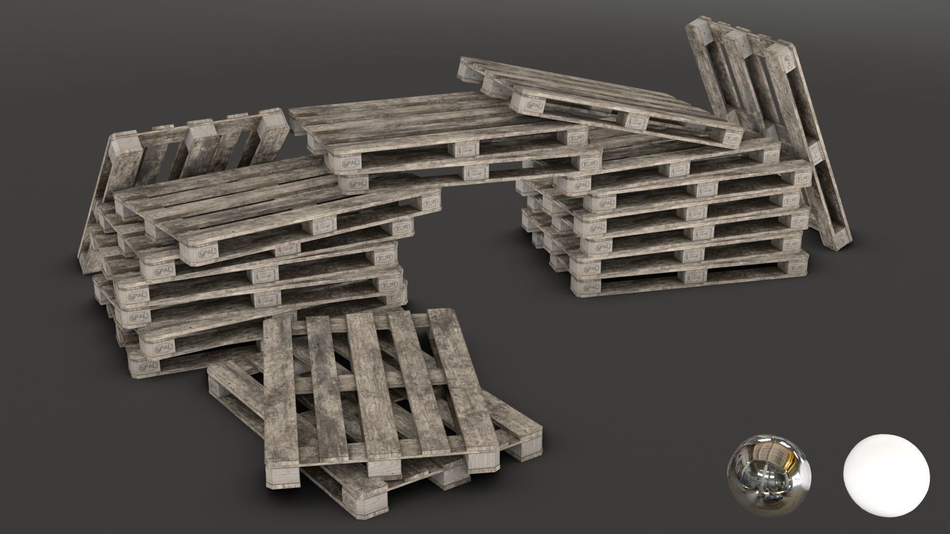 Wooden Pallet and Metallic Barrels Collection _31