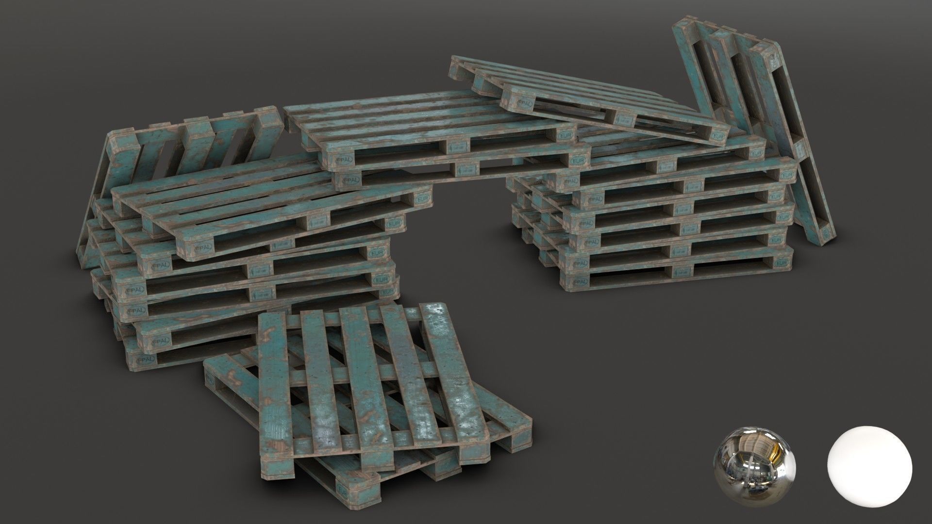 Wooden Pallet and Metallic Barrels Collection _26