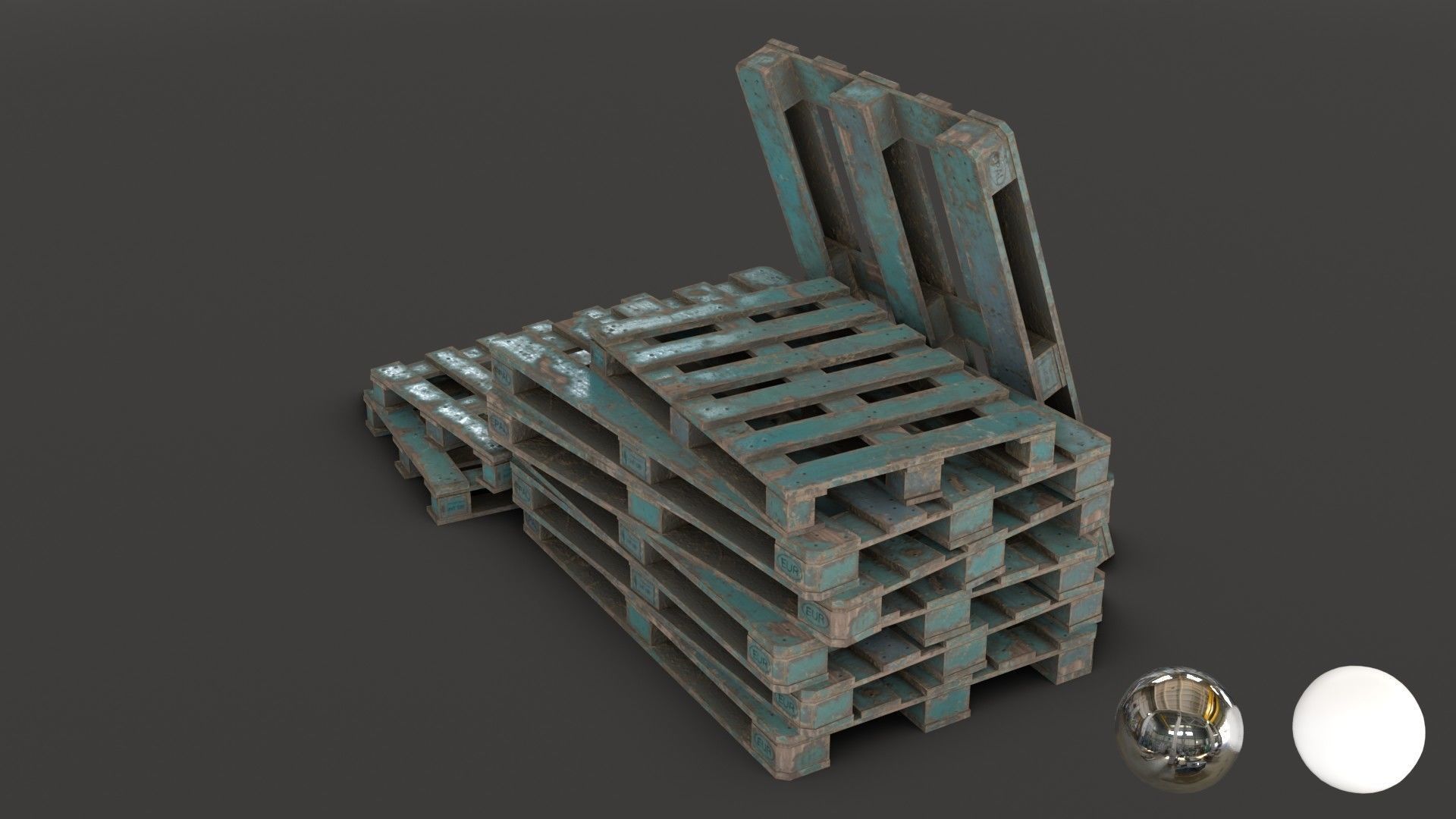 Wooden Pallet and Metallic Barrels Collection _25