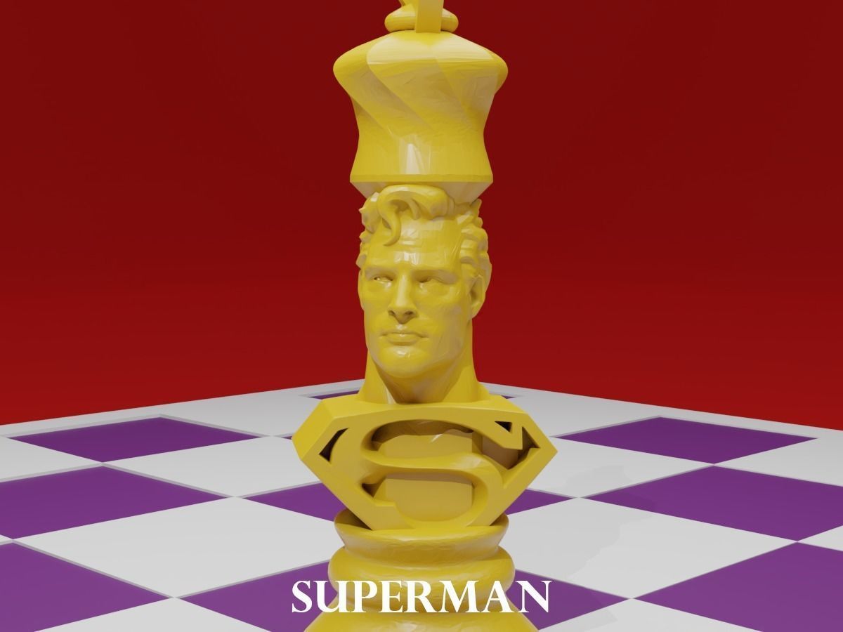 CHESS Board AVENGERS VS JUSTICE LEAGUE 3D print model_3