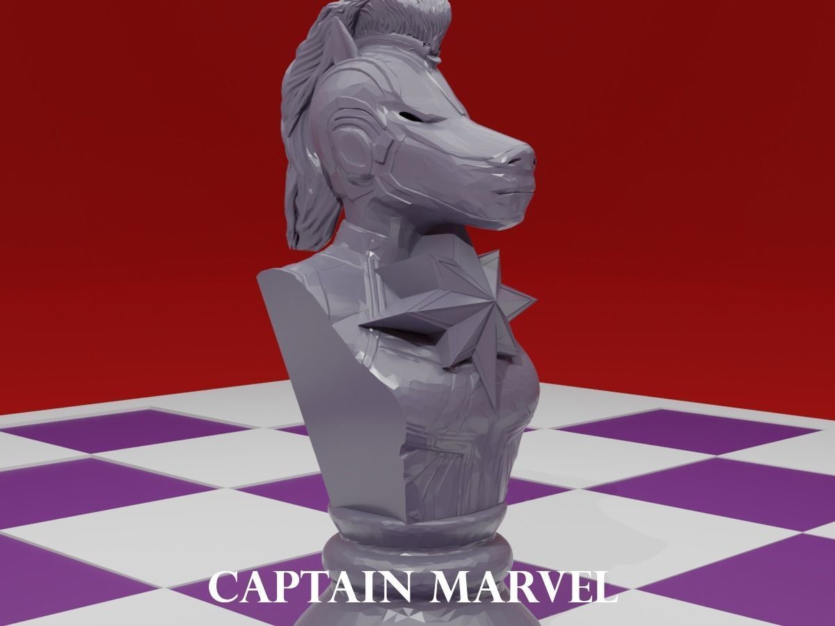 CHESS Board AVENGERS VS JUSTICE LEAGUE 3D print model_19