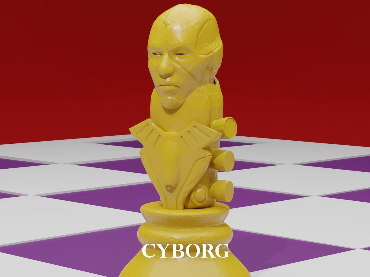 CHESS Board AVENGERS VS JUSTICE LEAGUE 3D print model_15