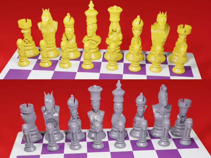 CHESS Board AVENGERS VS JUSTICE LEAGUE 3D print model_0