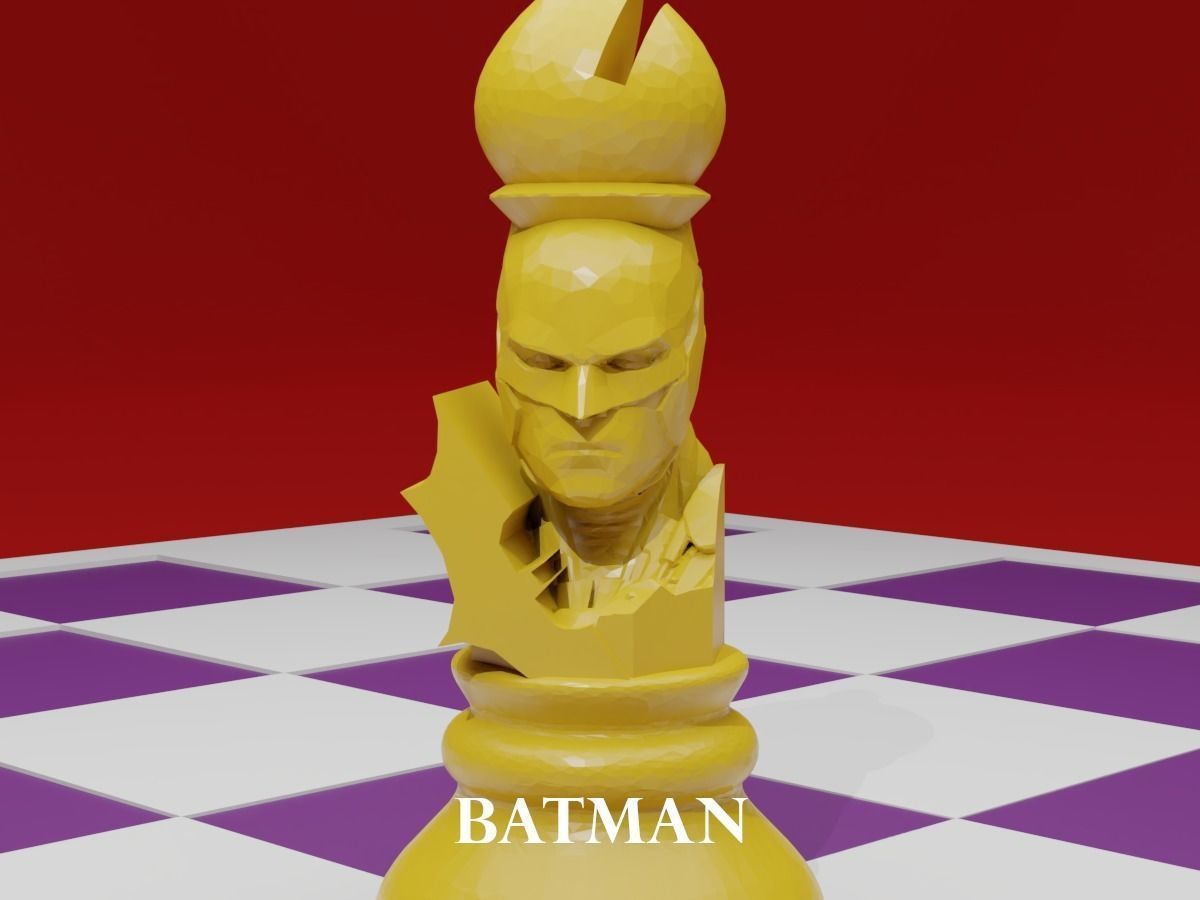 CHESS Board AVENGERS VS JUSTICE LEAGUE 3D print model_7