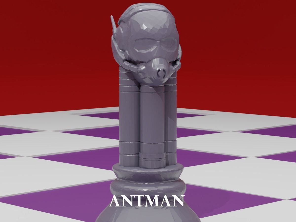 CHESS Board AVENGERS VS JUSTICE LEAGUE 3D print model_20