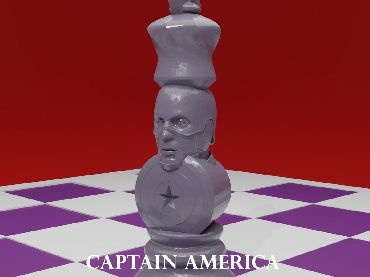 CHESS Board AVENGERS VS JUSTICE LEAGUE 3D print model_4