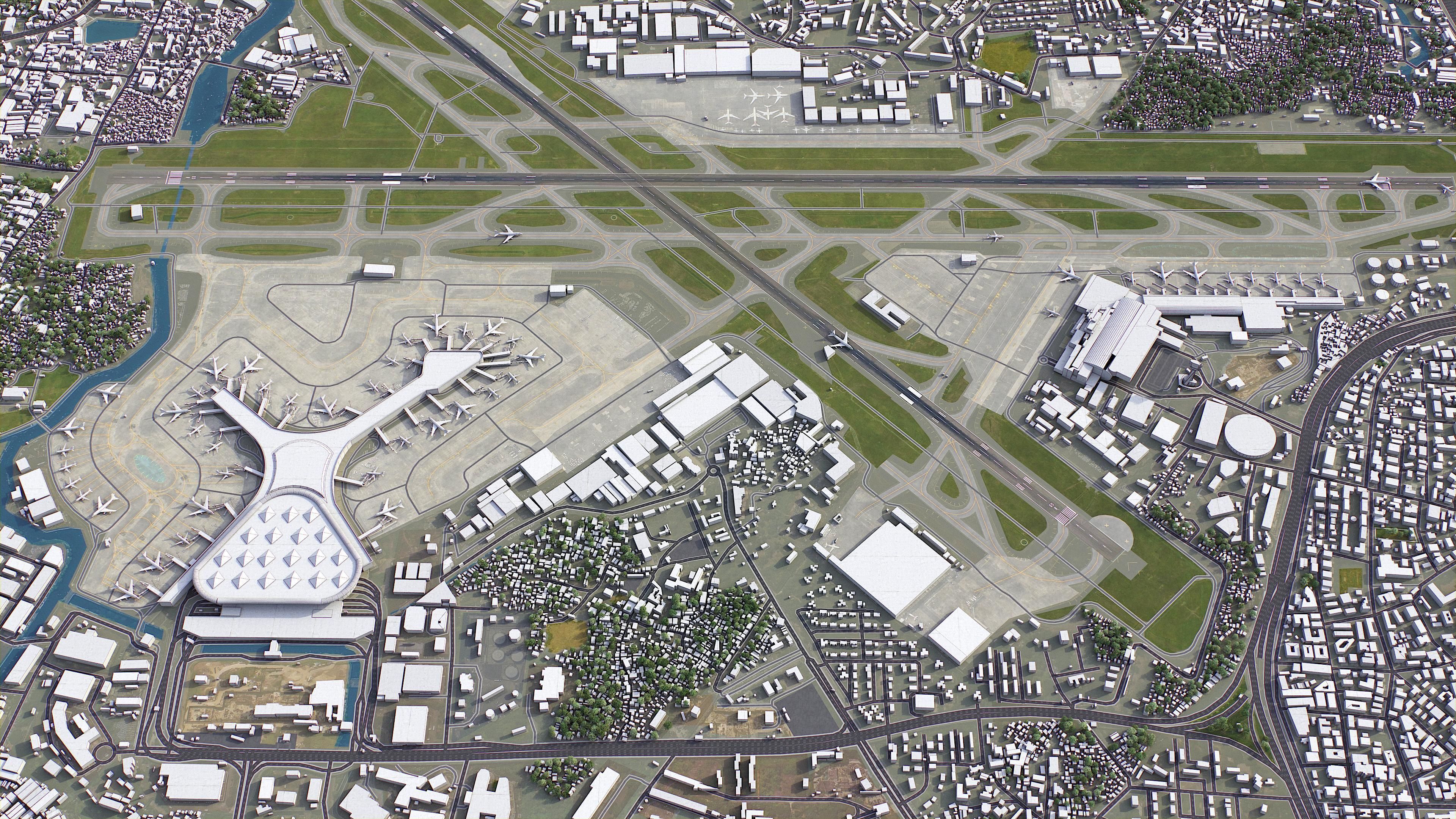 Mumbai - 3D Airport Model Low-poly 3D model_1