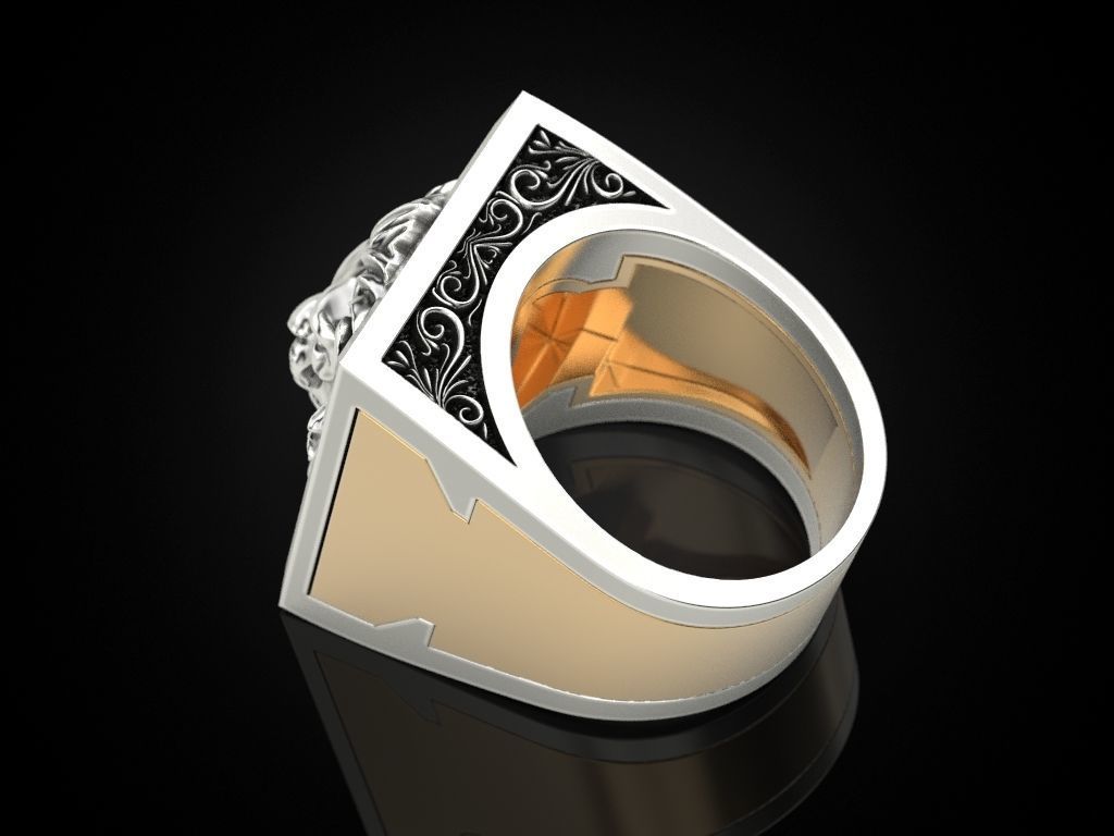 Lion Secret Compartment ring 3D print model_12