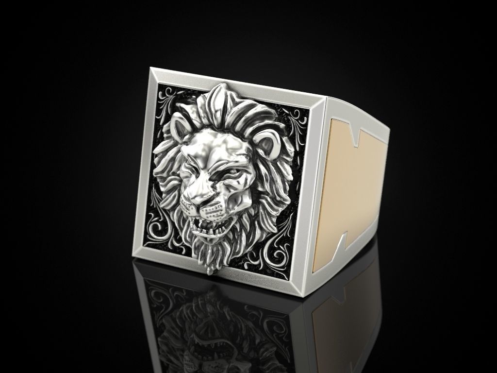 Lion Secret Compartment ring 3D print model_9