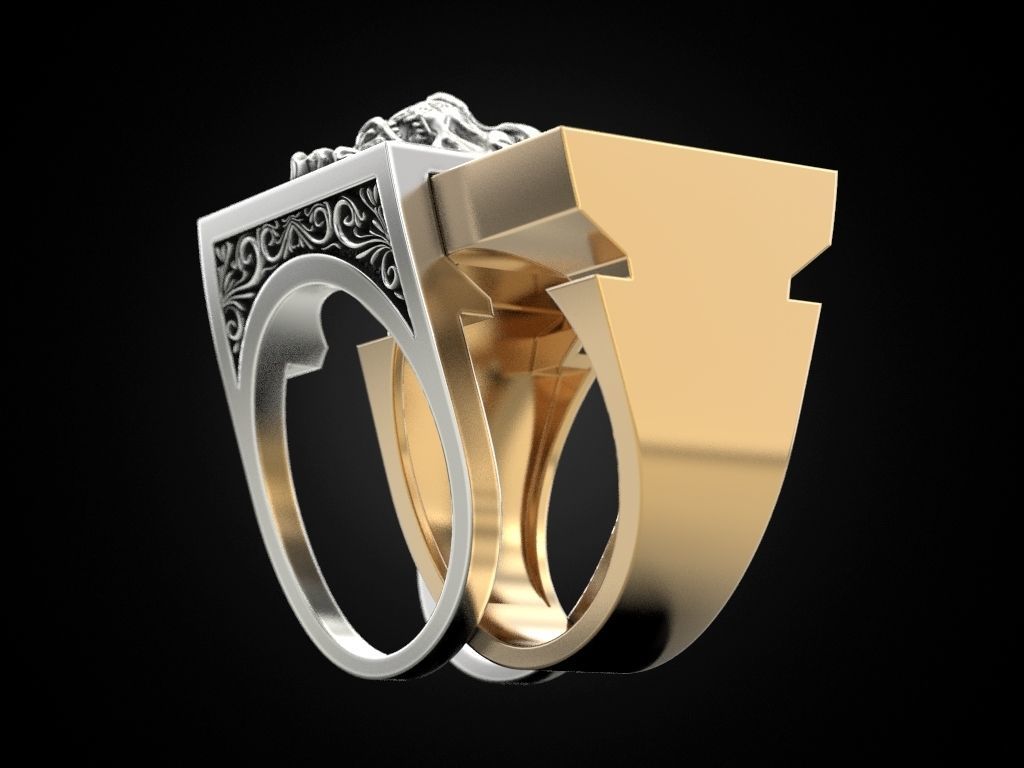 Lion Secret Compartment ring 3D print model_5