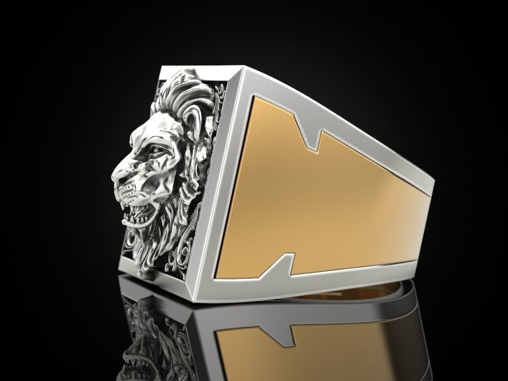 Lion Secret Compartment ring 3D print model_13
