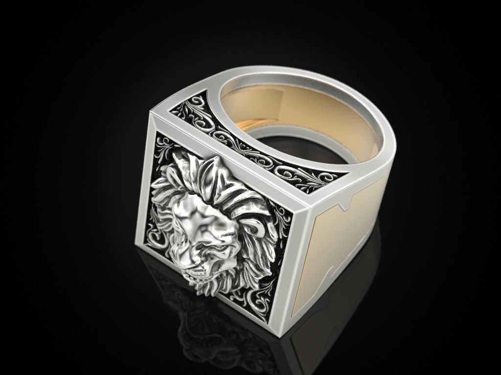 Lion Secret Compartment ring 3D print model_10