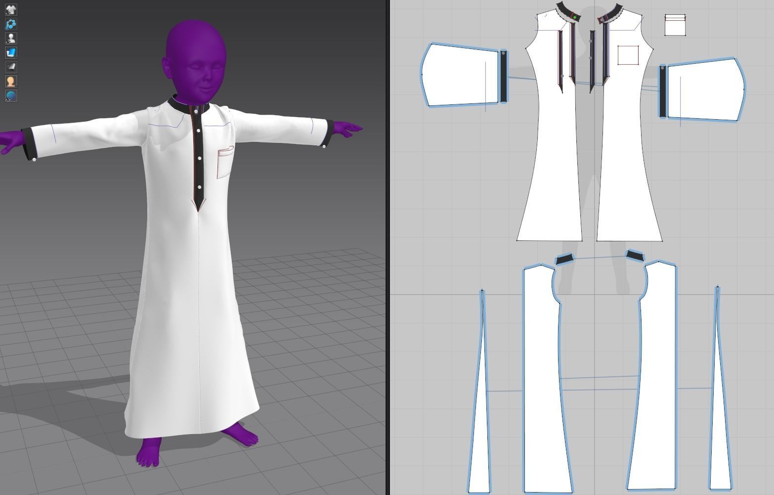 Arabic boy real cloth simulation loop animation 2 3D model_10