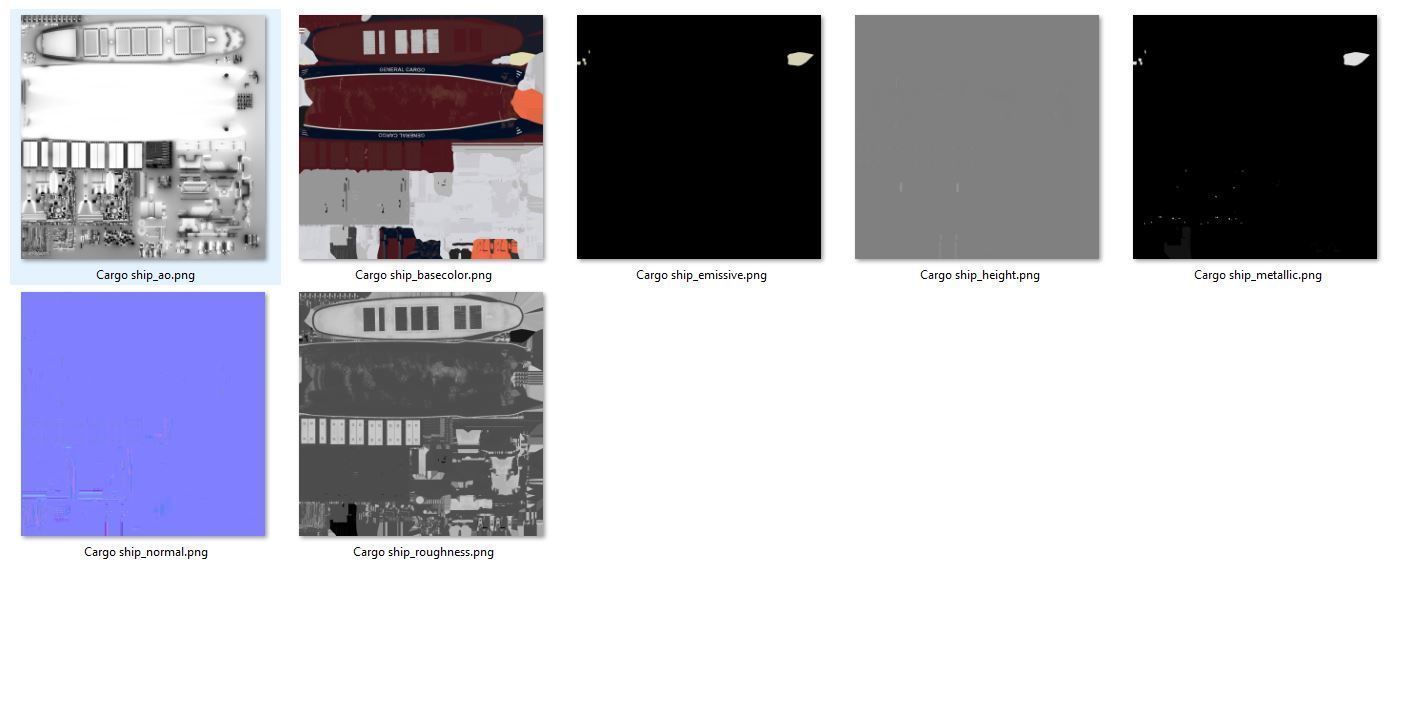 Cargo Ship 1 Low-poly 3D model_19