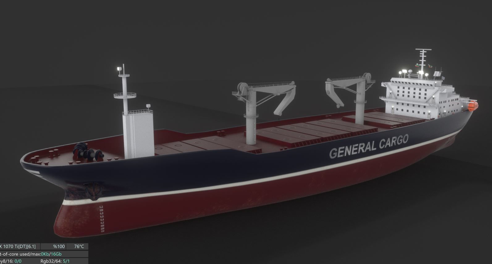 Cargo Ship 1 Low-poly 3D model_11