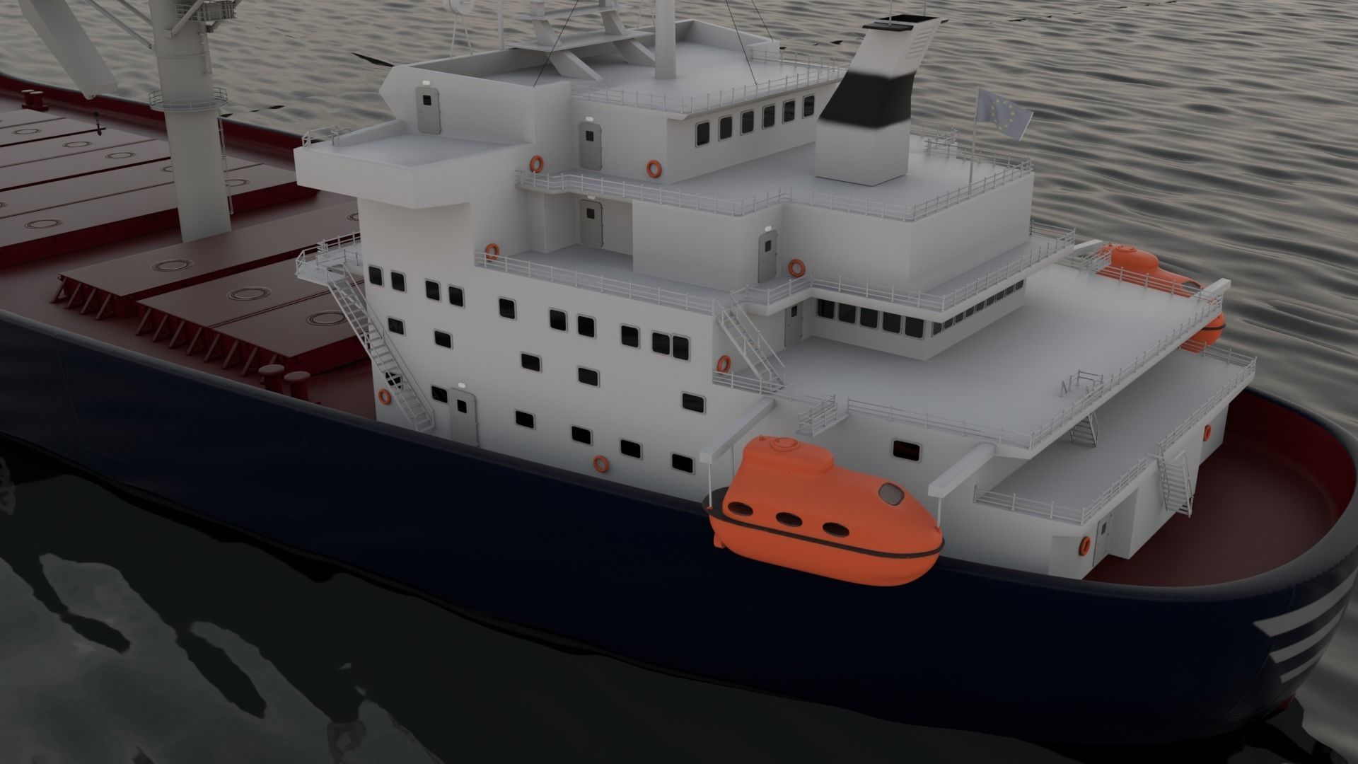 Cargo Ship 1 Low-poly 3D model_9