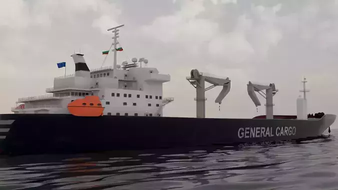 Cargo Ship 1  Low-poly 3D model
