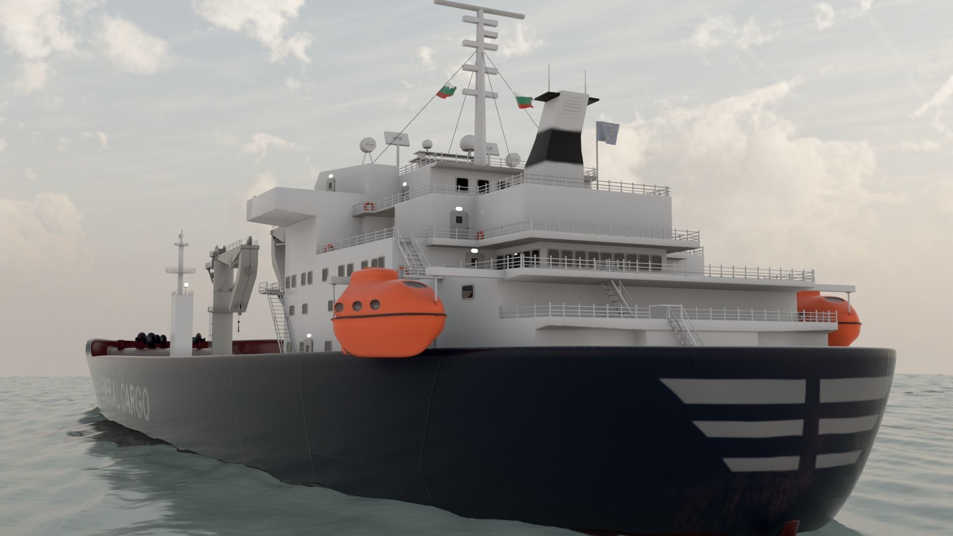 Cargo Ship 1 Low-poly 3D model_3