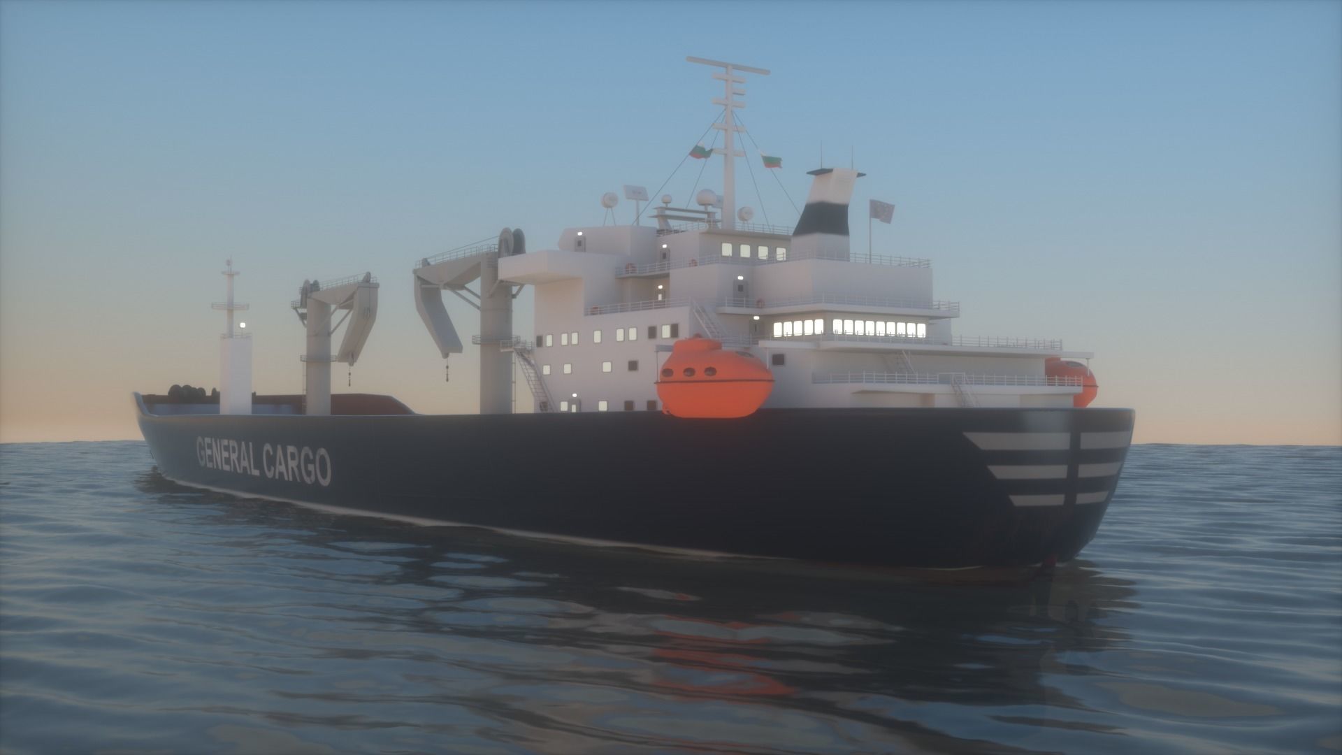 Cargo Ship 1 Low-poly 3D model_5