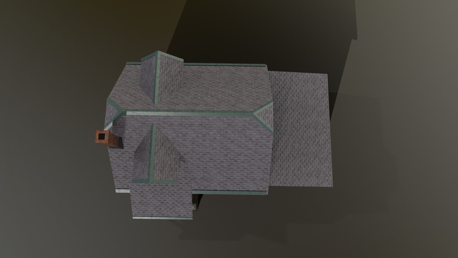 Suburban House Low-poly 3D model_3