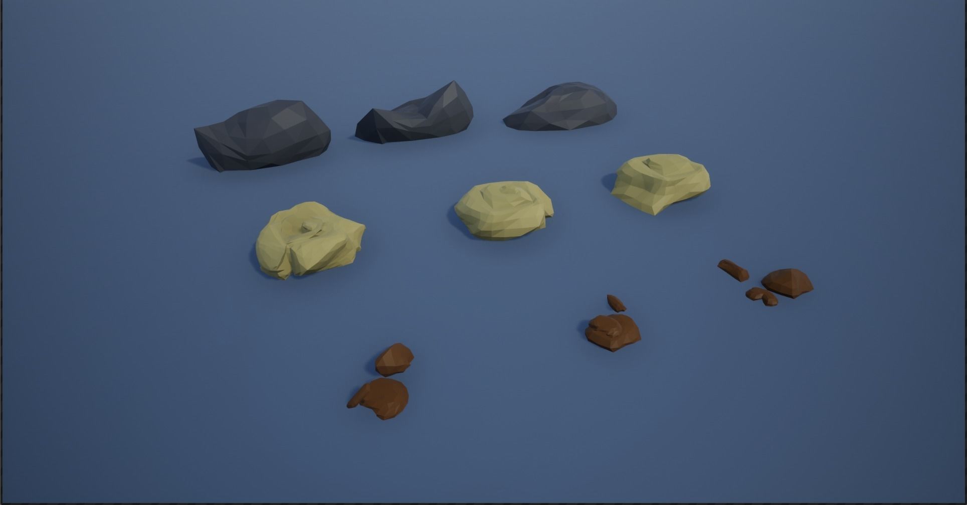 Lowpoly Rocks and Stones Low-poly 3D model_3