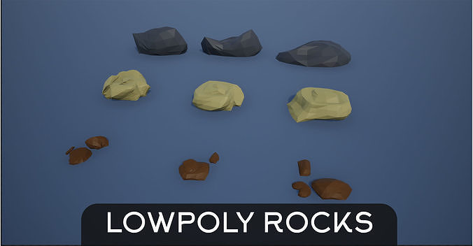 Lowpoly Rocks and Stones Low-poly 3D model