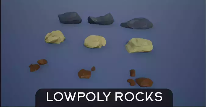 Lowpoly Rocks and Stones Low-poly 3D model