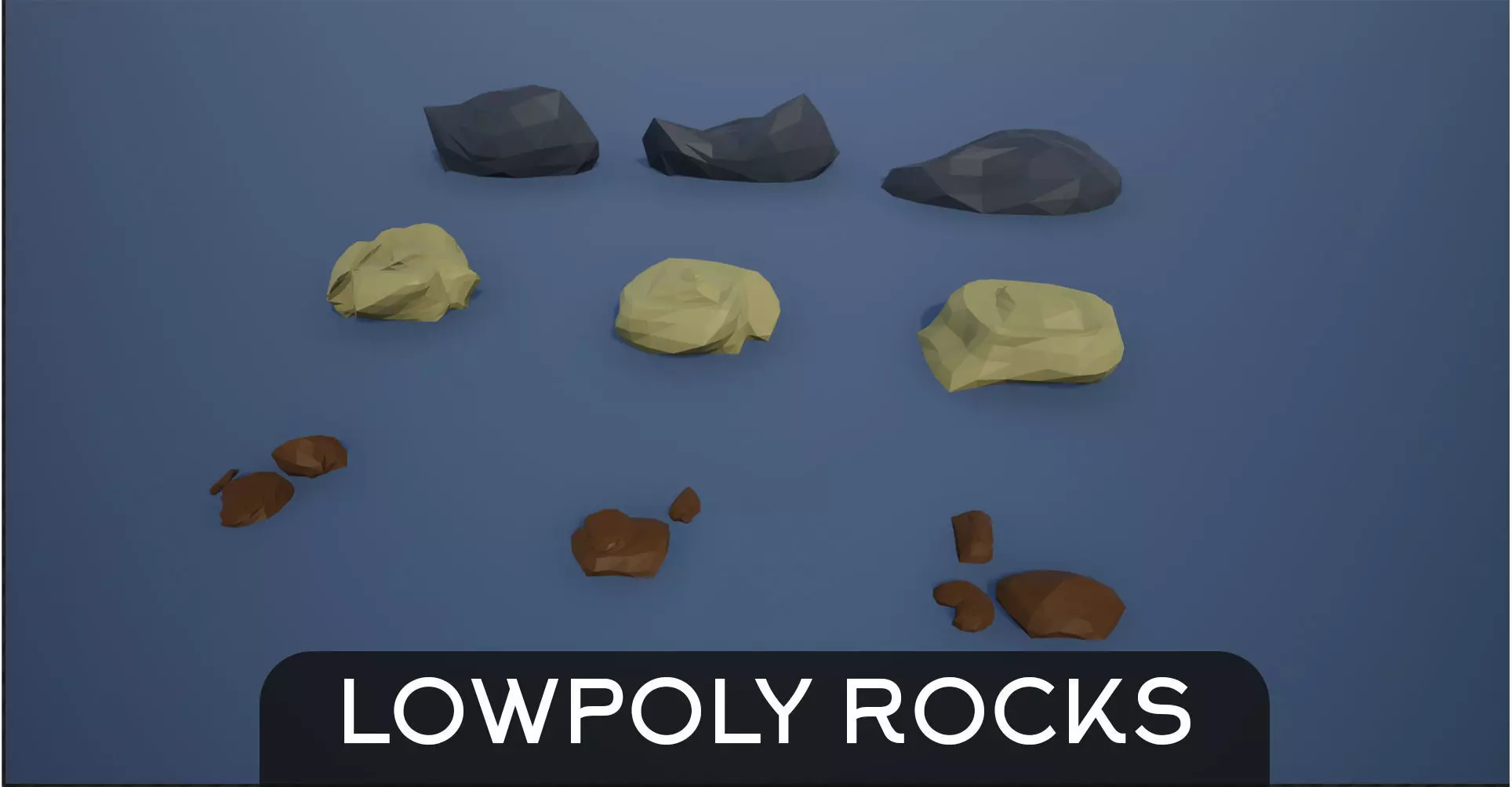 Lowpoly Rocks and Stones Low-poly 3D model_0