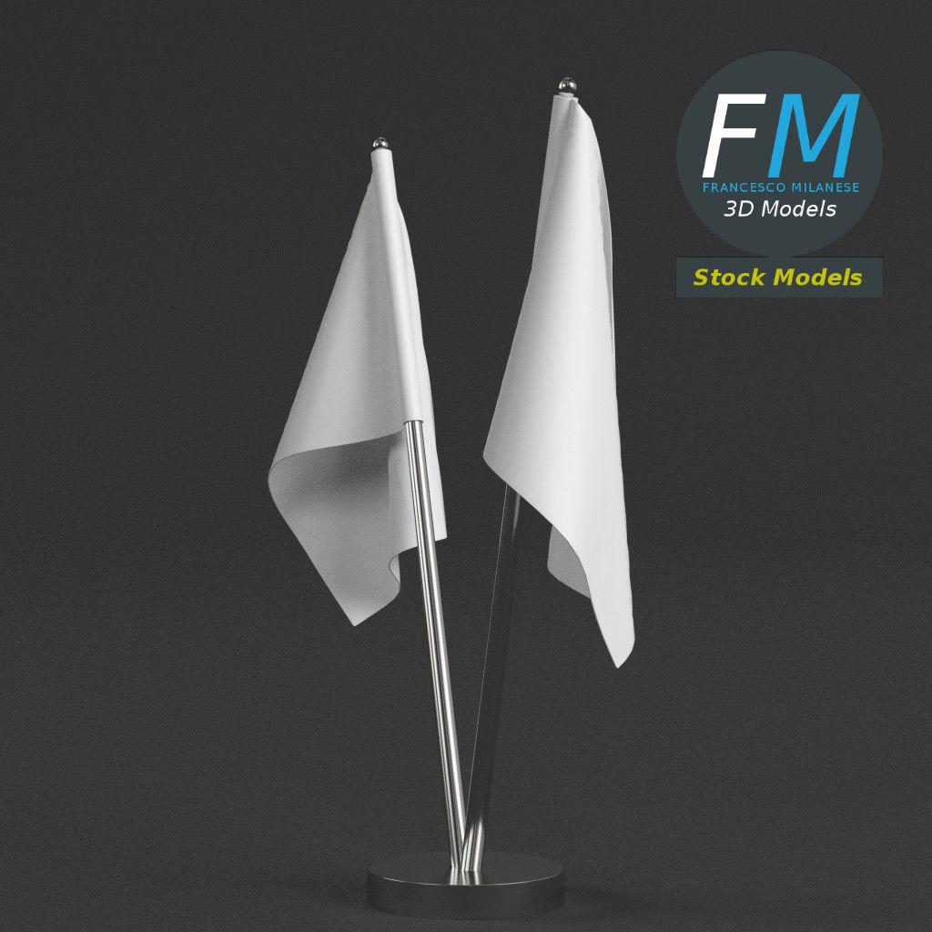 Table top flags with stand 3D model_3
