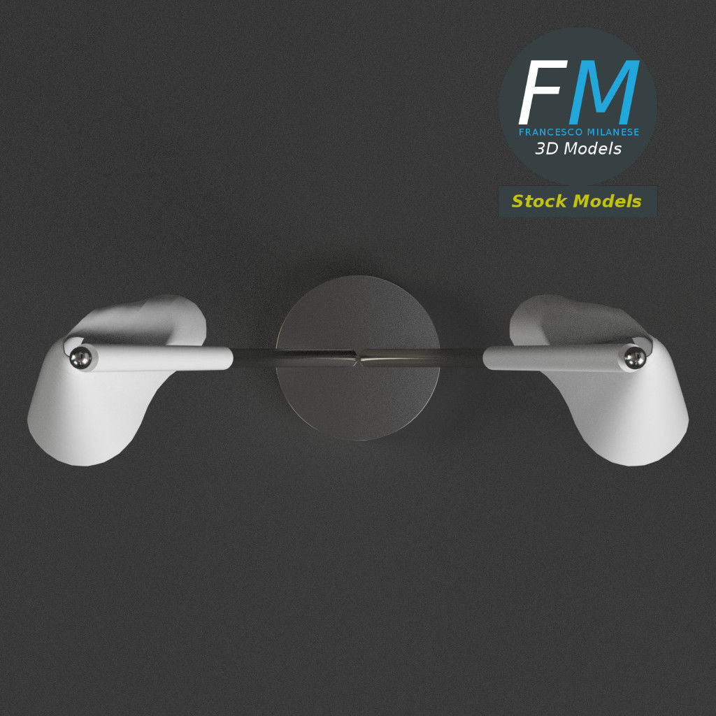 Table top flags with stand 3D model_6