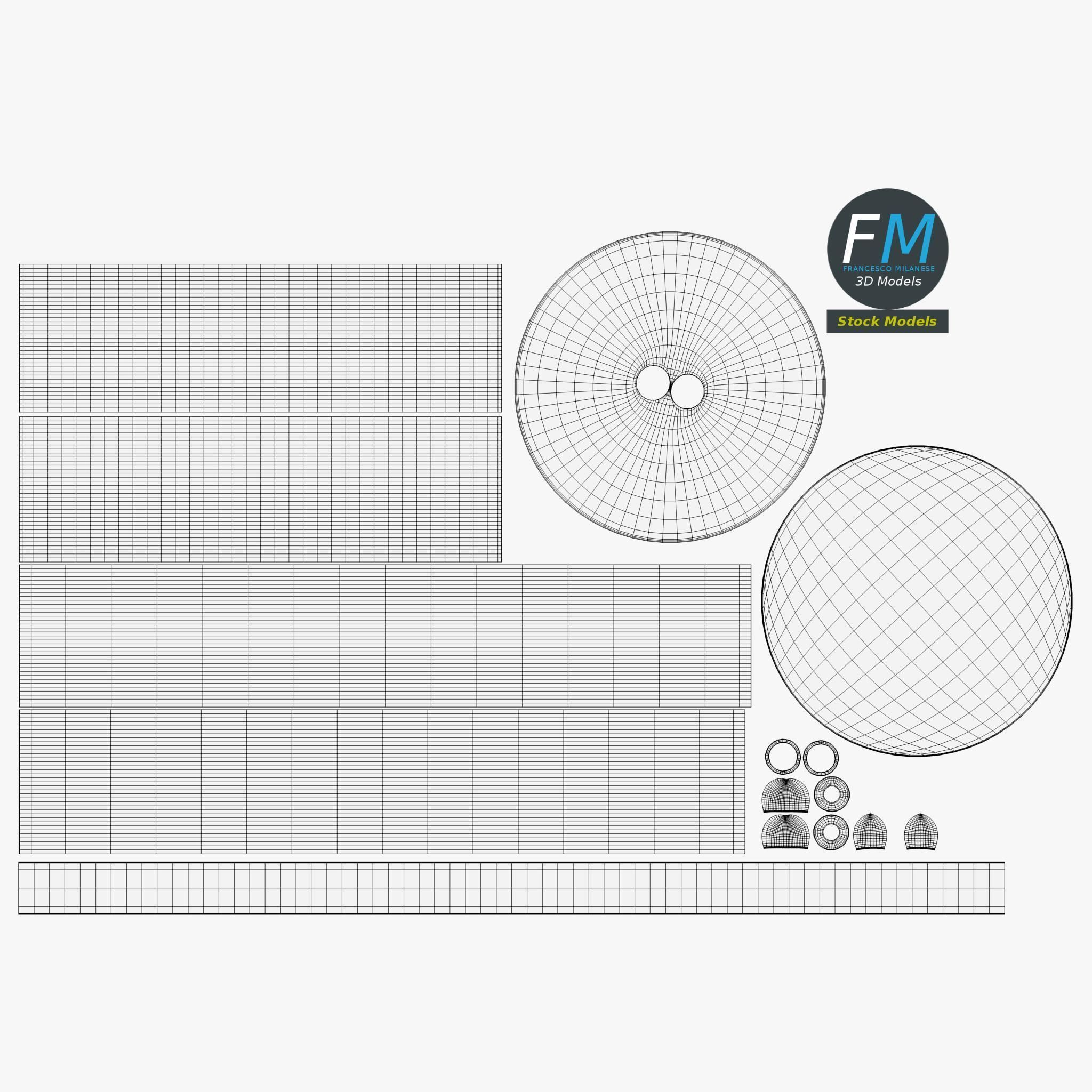 Table top flags with stand 3D model_13
